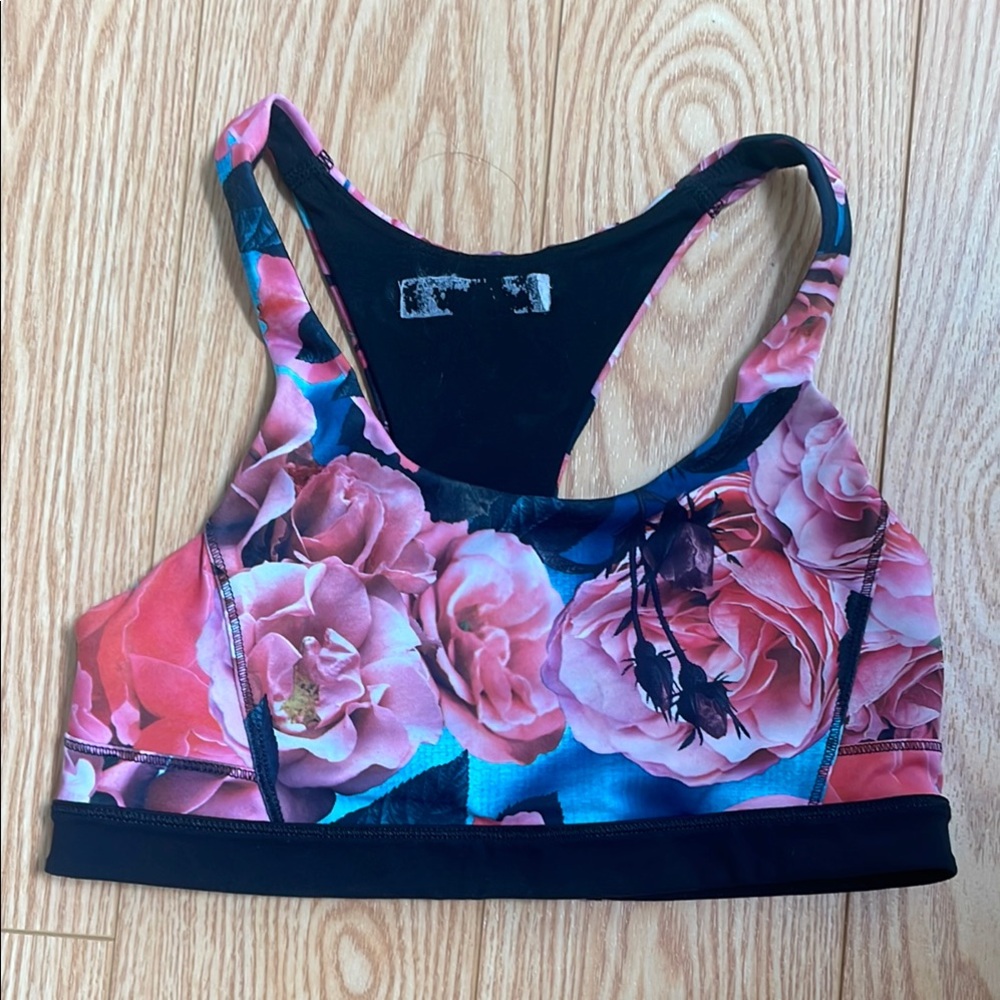 Lululemon Athletica Floral Sports Bra - Pink and Black